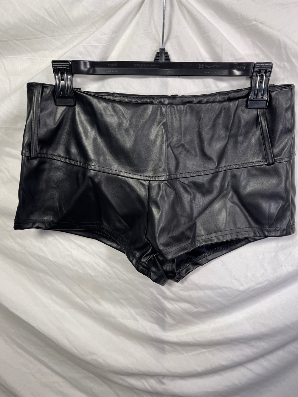 SHEIN Black Faux Leather Bike Shorts